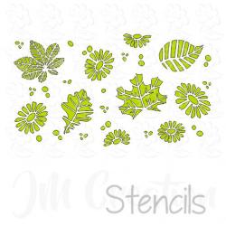 Blätter + Blüten - Stencil DIN lang